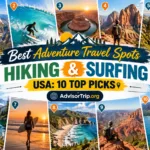 best adventure travel spots hiking surfing usa​